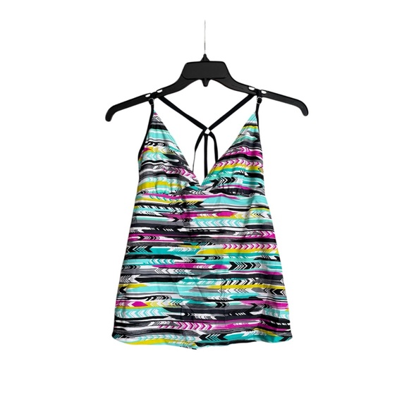 Multicolor Striped Women's Swimsuit‎ Top - Picture 1 of 2